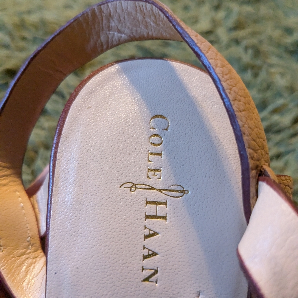 Cole Hann Nike Air Tan/Brown/Deep Yellow Women's High Heel Sandals - Picture 7 of 7